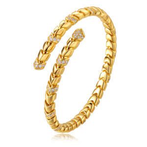Home – CAFFTI Jewelry Golden Serpentine Bangle Bracelet