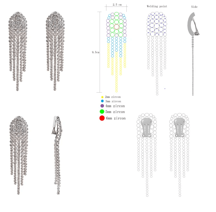 COSTOMIZED CASES – CAFFTI Jewelry Tassel zircon earrings design draft