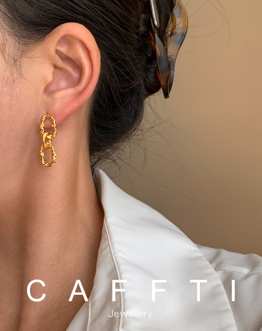 Sculptural Link Drop Earrings E007 — detail 2
