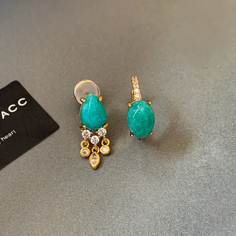 Turquoise-Tone Tassel Earrings E012 — main photo