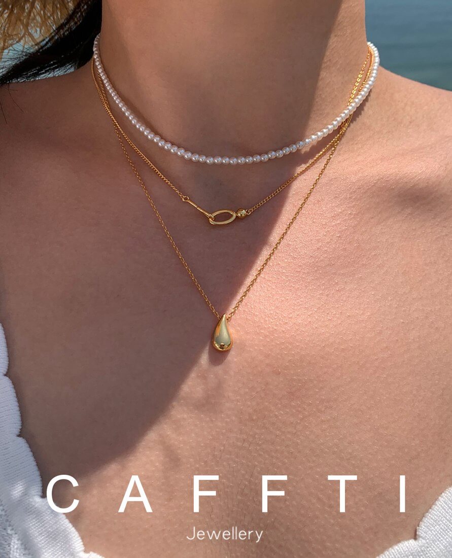 Layered Teardrop Pendant Necklace N005 — detail 2