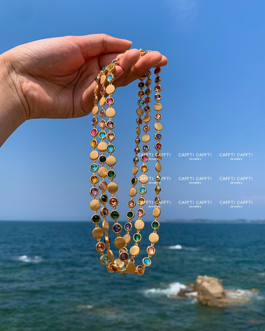 Colourful Stone Statement Necklace N007 — detail 2