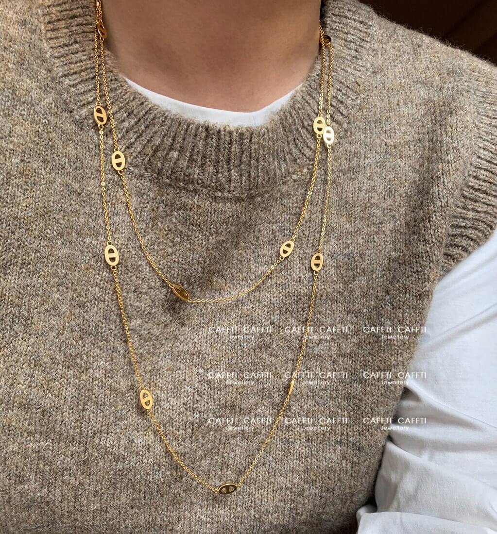 Long Link Layering Necklace N010 — detail 2