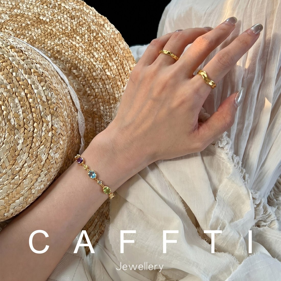 Colourful Oval-Accent Bracelet B002 — detail 1