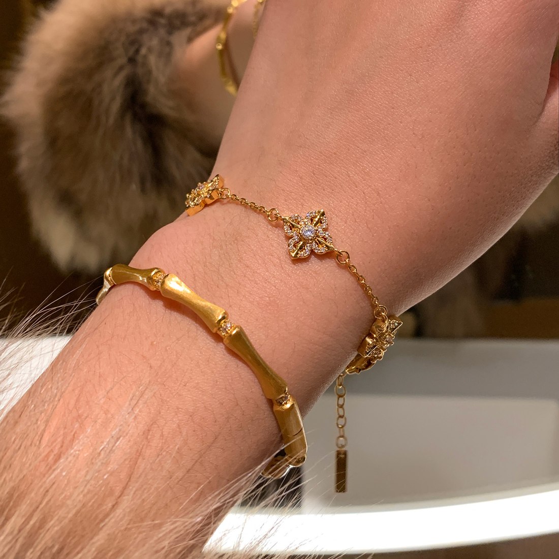Floral Link Bracelet B012 — detail 1