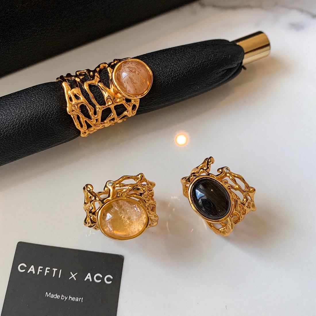 Lacework Wide Stone Ring R003 — main photo