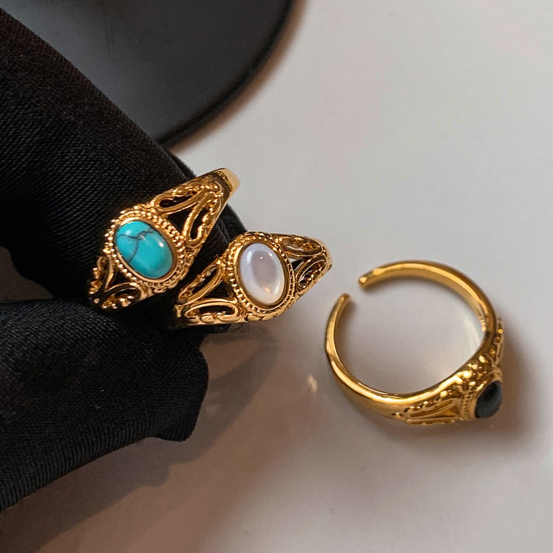 Open Oval Stone Ring R004 — main photo