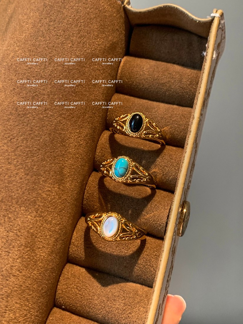 Open Oval Stone Ring R004 — detail 2