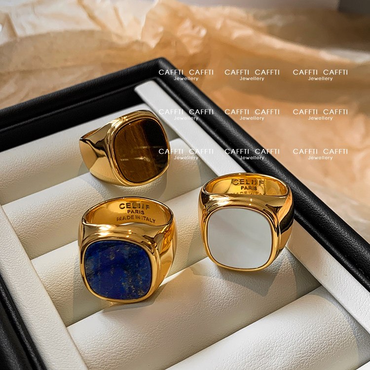 Square Stone Signet Ring R005 — detail 2