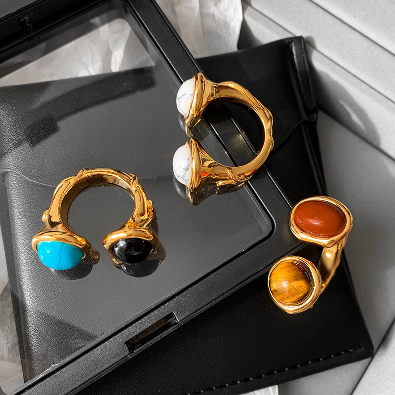 Twin Stone Open Ring R006 — detail 1