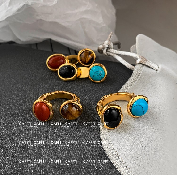 Twin Stone Open Ring R006 — detail 2