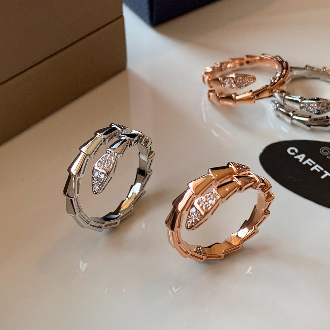 Textured Snake-Pattern Ring R008 — main photo