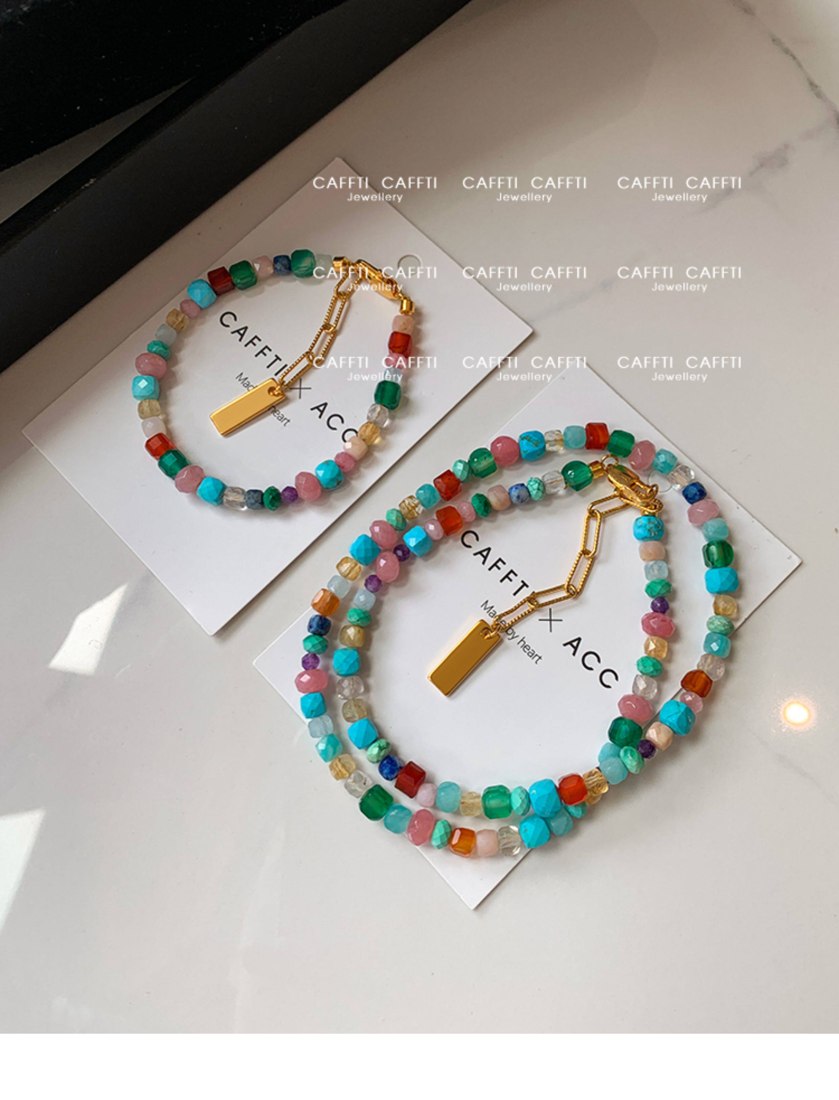 Turquoise-Tone Beaded Set S007 — detail 1