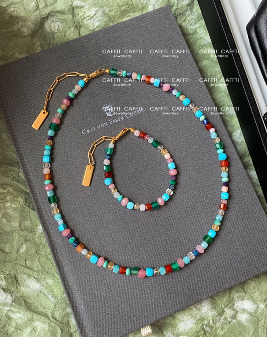 Turquoise-Tone Beaded Set S007 — detail 2