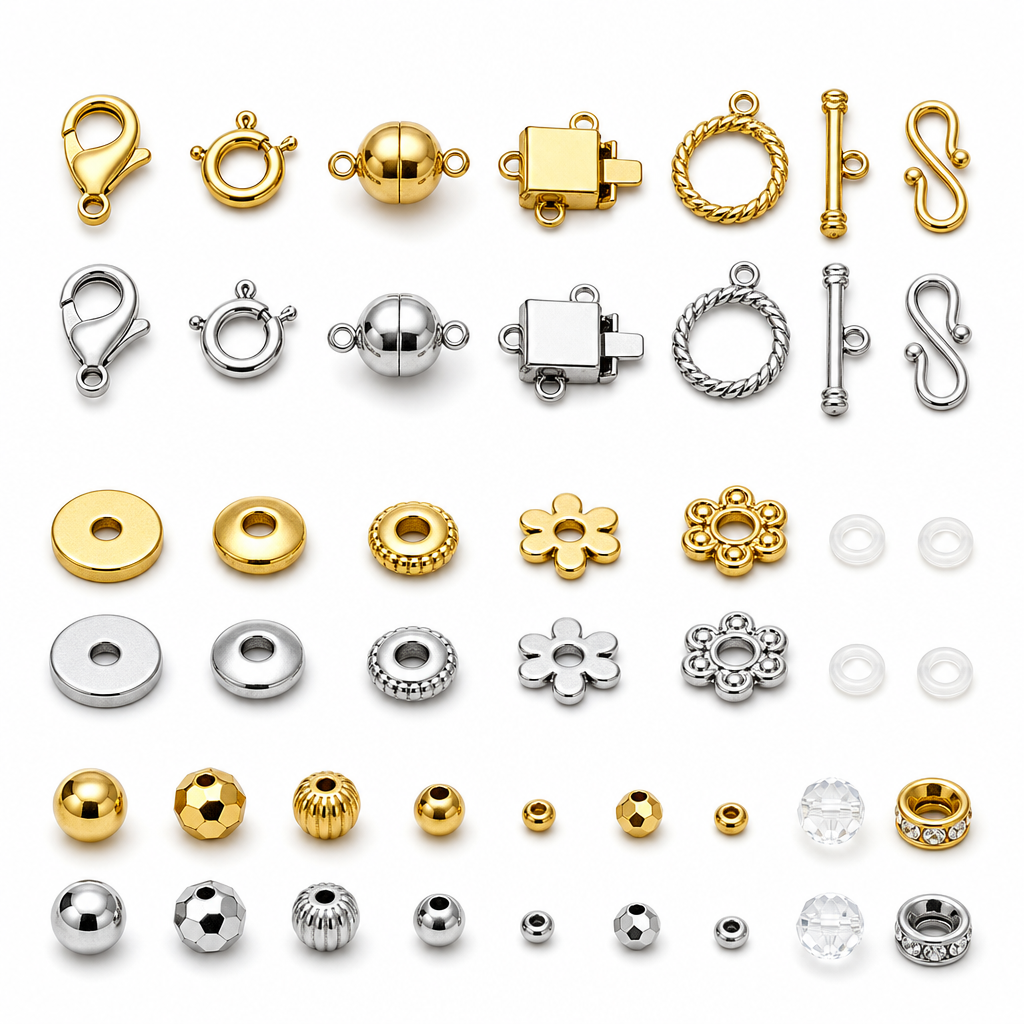 Gold- and silver-tone jewelry findings and components